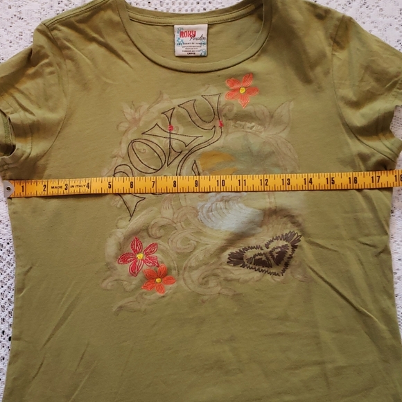 Hunter Green Roxy Tee - Sz L - Picture 4 of 7